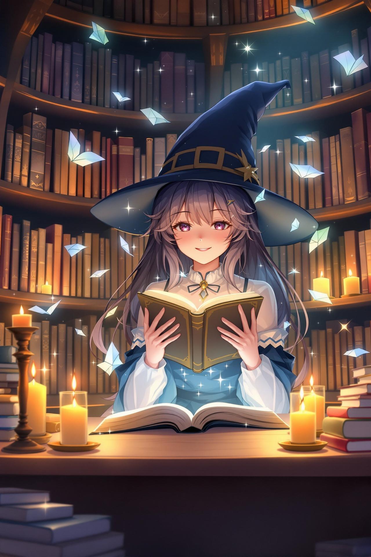 图书馆的小魔女 - 治愈、奇幻、书籍、魔法 图书馆的小魔女 - 动漫封面